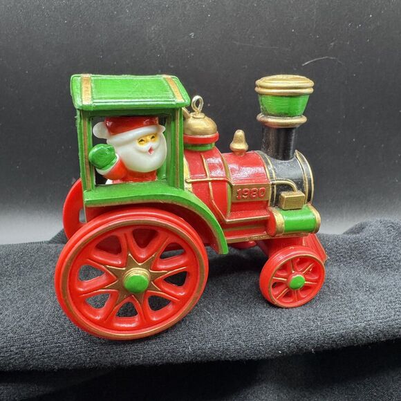 Hallmark 1980 Ornament Santa's Express Holiday Travels Train Locomotive #2 - Picture 1 of 9